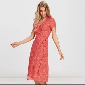 Charlie Holiday Penelope red floral wrap dress